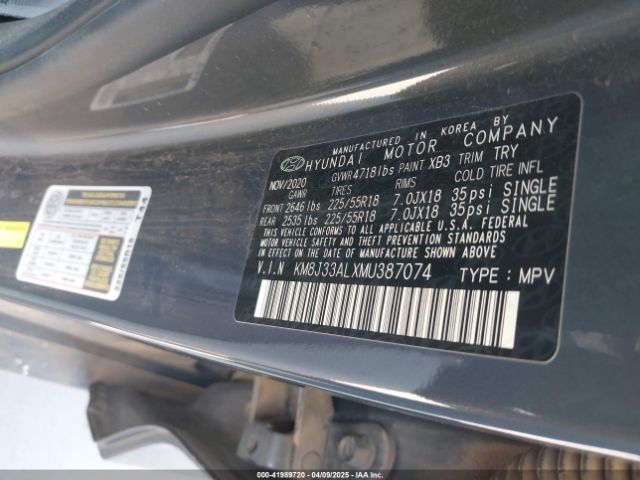KM8J33ALXMU387074 Hyundai Tucson Ultimate