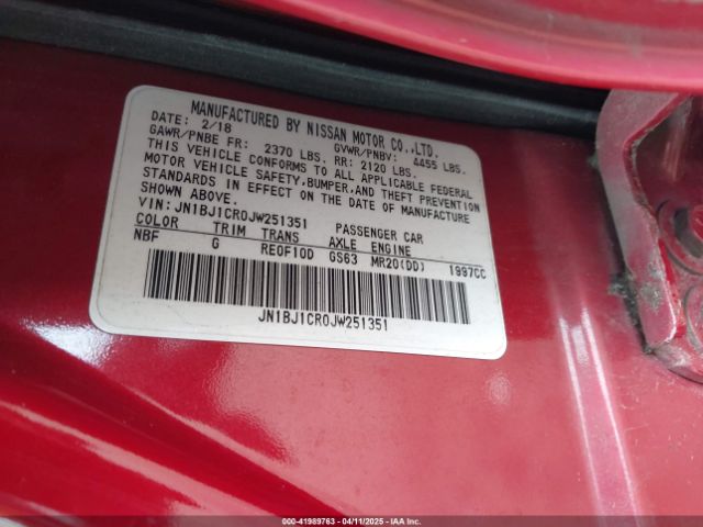 JN1BJ1CR0JW251351 Nissan Rogue Sport S