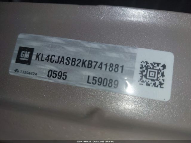 KL4CJASB2KB741881 Buick Encore Fwd Preferred