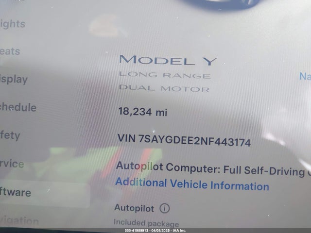 2022 TESLA MODEL Y 7SAYGDEE2NF443174 Photo 6
