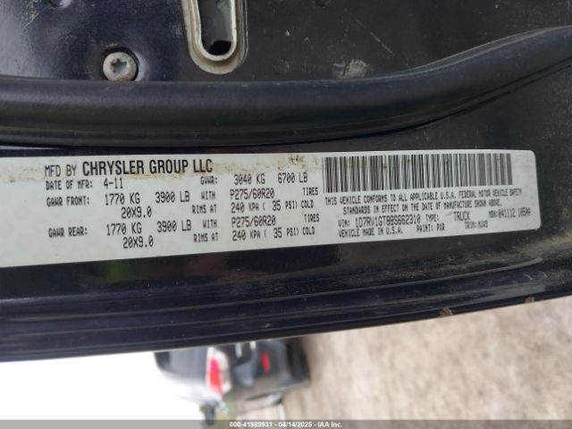 2011 RAM RAM 1500 1D7RV1GT8BS662310 Photo 8