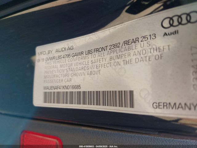 WAUENAF41KN016685 Audi A4 45 Premium