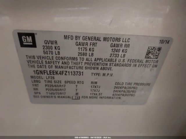 1GNFLEEK4FZ113731 Chevrolet EQUINOX LS