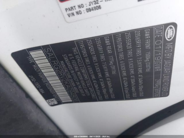 2019 LAND ROVER DISCOVERY SALRG2RV2KA094806 Photo 8