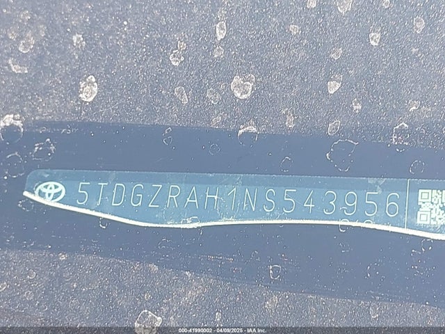 5TDGZRAH1NS543956 Toyota Highlander Xle