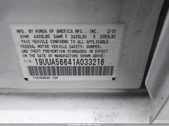 2001 ACURA TL 19UUA56641A033216 Photo 8
