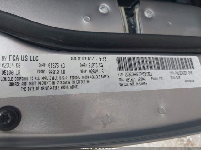 2C3CCAAG1FH931721 Chrysler 300 Limited
