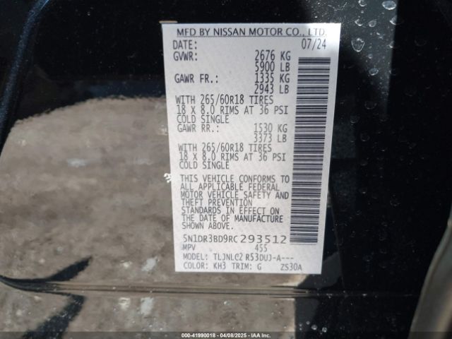 5N1DR3BD9RC293512 Nissan Pathfinder Rock Creek 4wd
