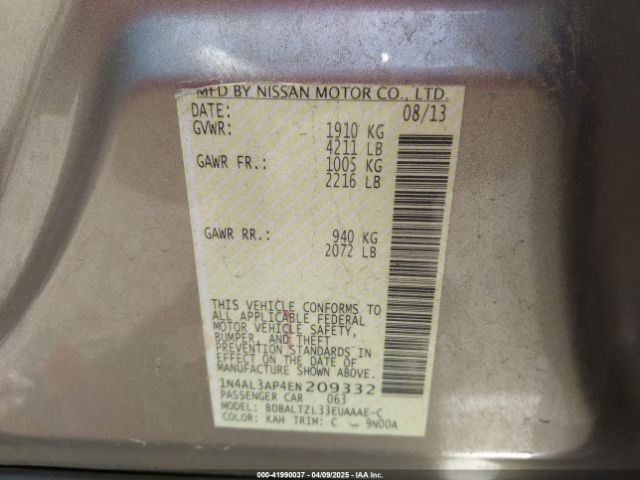 1N4AL3AP4EN209332 Nissan Altima