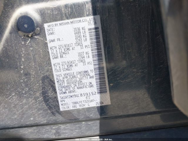 5N1AT2MT9GC859152 Nissan ROGUE S