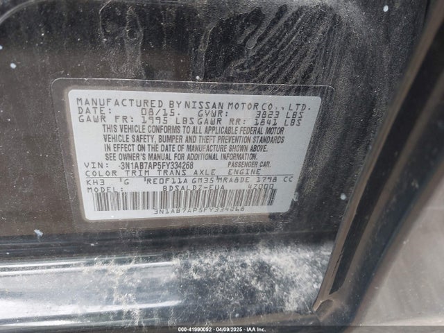 3N1AB7AP5FY334268 Nissan SENTRA SV