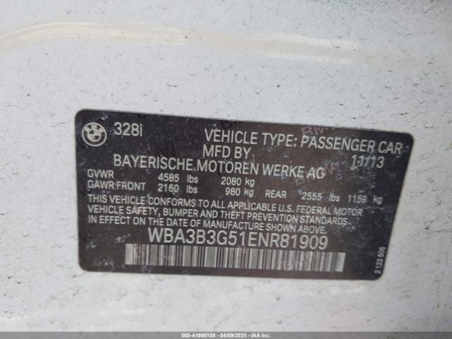 WBA3B3G51ENR81909 BMW 328i Xdrive
