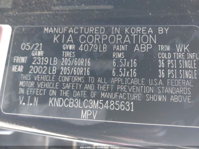 KNDCB3LC3M5485631 KIA NIRO LX