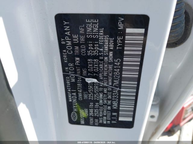 KM8J33AL7MU284145 Hyundai Tucson Limited