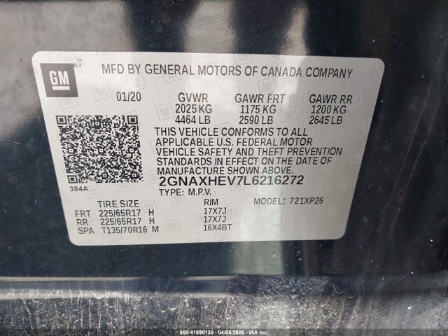 2GNAXHEV7L6216272 Chevrolet Equinox Fwd Ls
