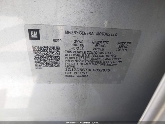 1G1ZD5ST9LF032875 Chevrolet Malibu Fwd Lt