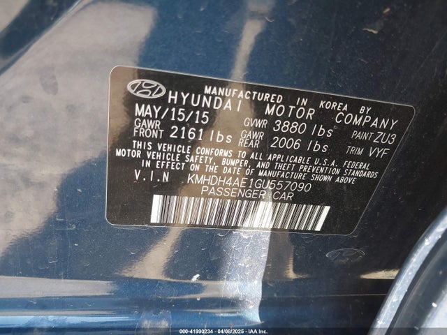 KMHDH4AE1GU557090 Hyundai ELANTRA SE