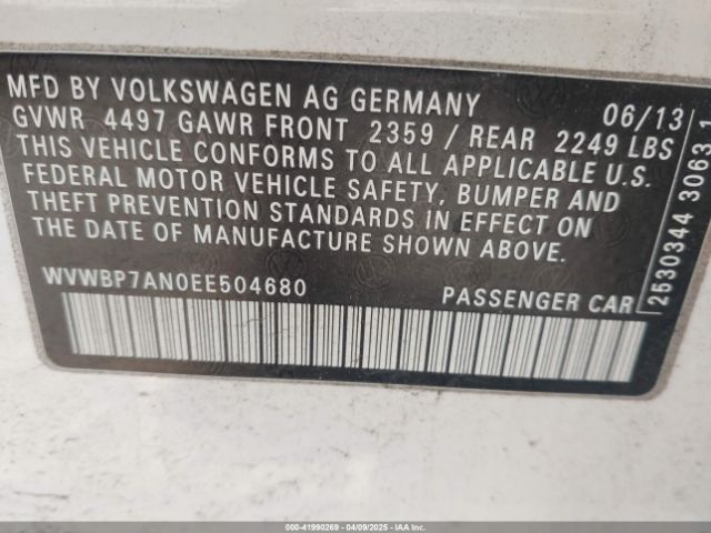 WVWBP7AN0EE504680 Volkswagen Cc 2.0t Sport