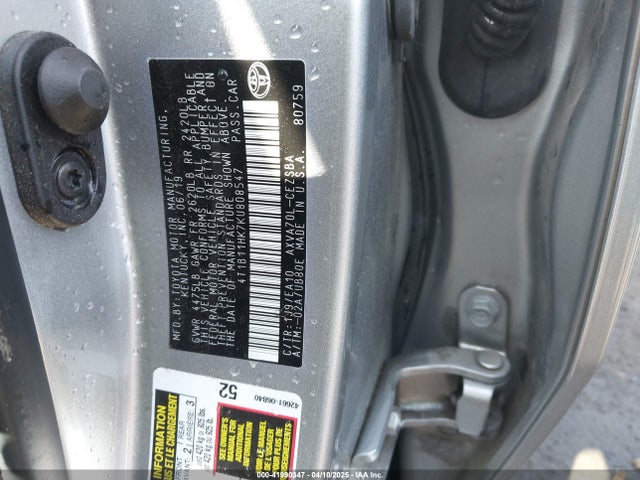 4T1B11HK7KU808547 Toyota CAMRY SE