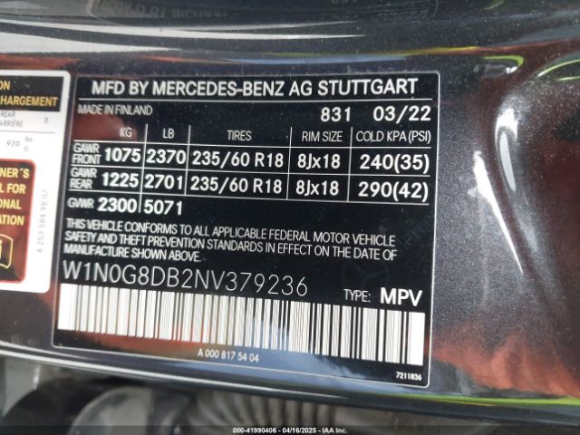 2022 MERCEDES-BENZ GLC 300 W1N0G8DB2NV379236 Photo 8