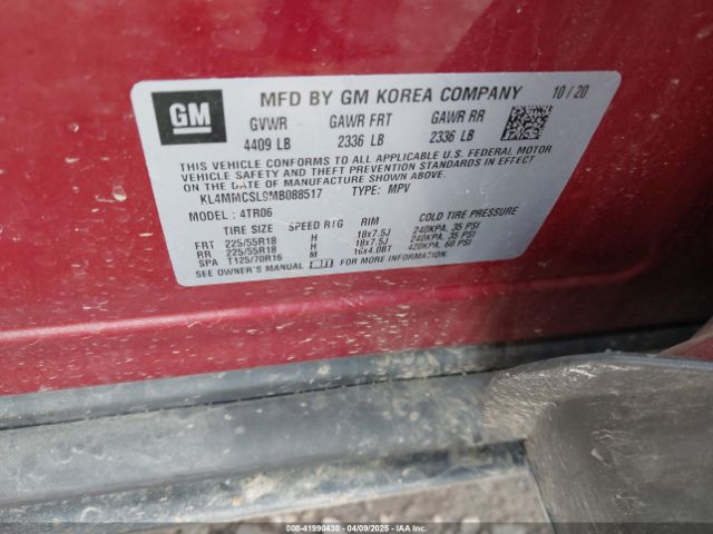 KL4MMCSL9MB088517 Buick Encore Gx Awd Preferred