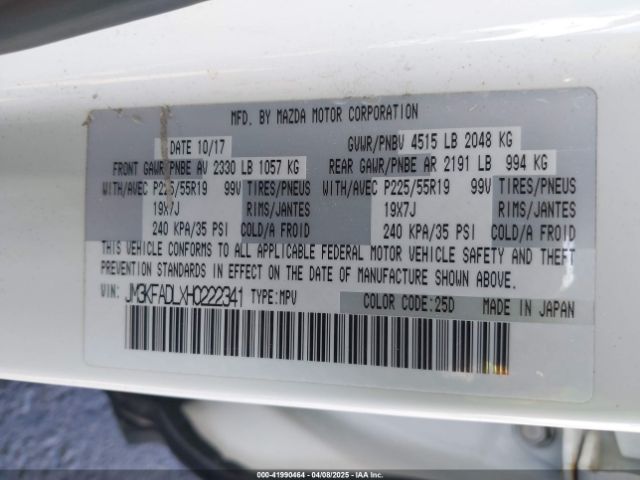 JM3KFADLXH0222341 Mazda Cx-5 Grand Touring