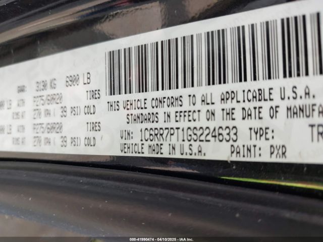 1C6RR7PT1GS224633 RAM 1500 Longhorn