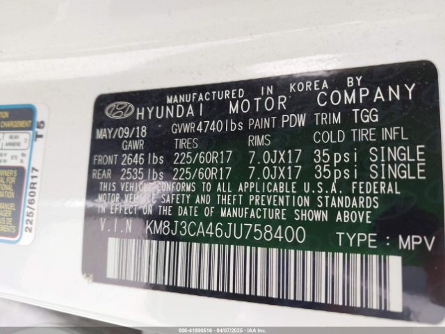 2018 HYUNDAI TUCSON KM8J3CA46JU758400 Photo 8