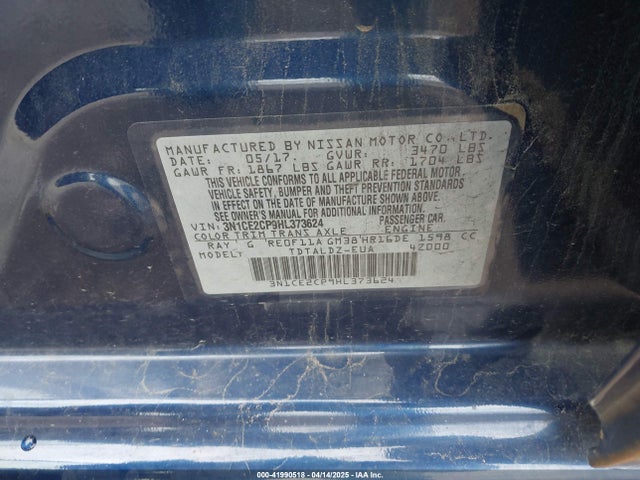 Nissan Versa Note Sv 2017 3N1CE2CP9HL373624 Image 9