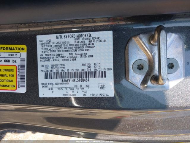 1FA6P8THXL5188464 Ford Mustang Ecoboost Fastback