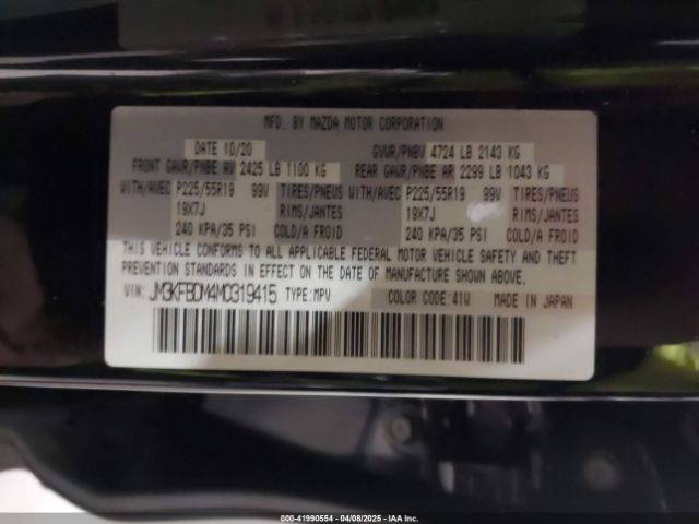 JM3KFBDM4M0319415 Mazda Cx-5 Grand Touring