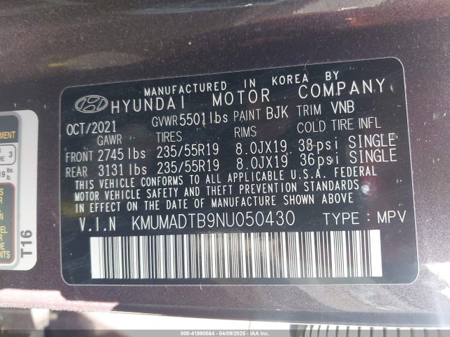 KMUMADTB9NU050430 Genesis Gv70 2.5t Awd