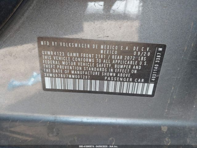 3VWG57BU7MM001297 Volkswagen Jetta 1.4t Sel Premium
