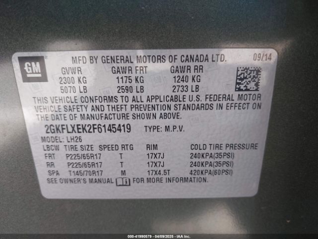 2GKFLXEK2F6145419 GMC Terrain Slt-1