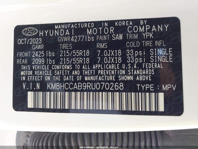 Hyundai Kona Sel 2024 KM8HCCAB9RU070268 Image 9