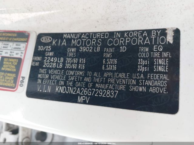 KNDJN2A26G7292837 KIA Soul