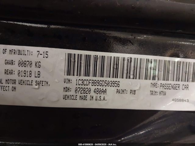 1C3CDFBB9GD503956 Dodge DART SXT