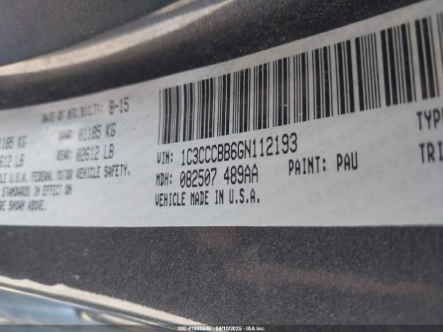 2016 CHRYSLER 200 1C3CCCBB6GN112193 Photo 8