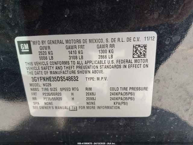 2013 CADILLAC SRX 3GYFNHE35DS548632 Photo 8