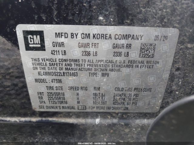 KL4MMDS22LB124463 Buick Encore Gx Fwd Select