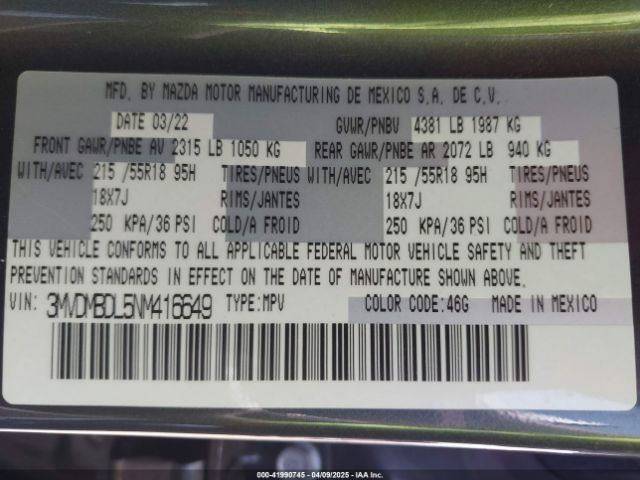 2022 MAZDA CX-30 3MVDMBDL5NM416649 Photo 8