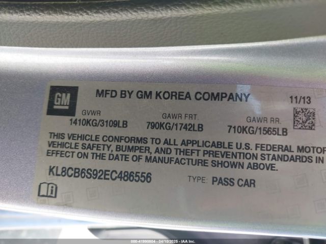 KL8CB6S92EC486556 Chevrolet Spark Ls Auto