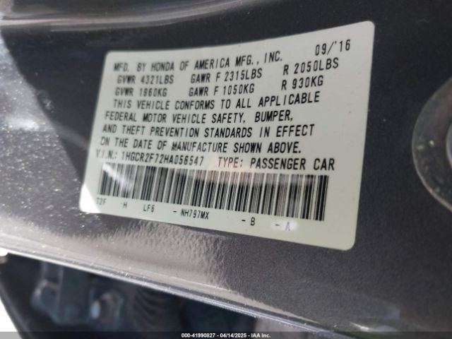 1HGCR2F72HA056547 Honda ACCORD EX