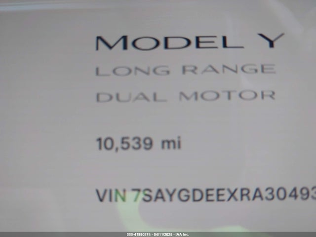 7SAYGDEEXRA304932 Tesla Model Y Long Range Dual Motor All-wheel Drive