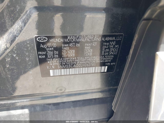 5NMS3CAD0LH262785 Hyundai Santa Fe Sel