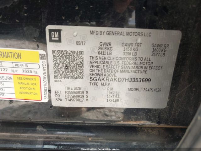 5GAKRAKD7HJ353699 Buick Enclave Convenience