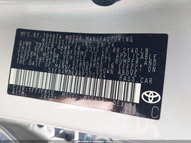 5YFB4MDE8RP225764 Toyota COROLLA LE