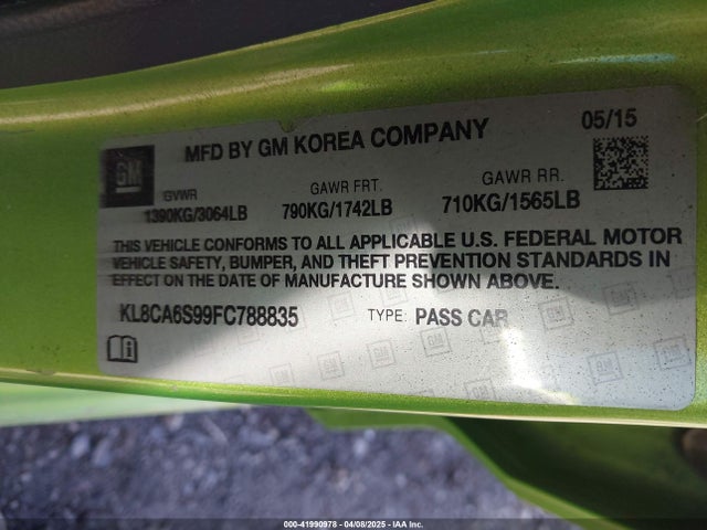 KL8CA6S99FC788835 Chevrolet Spark Ls Manual