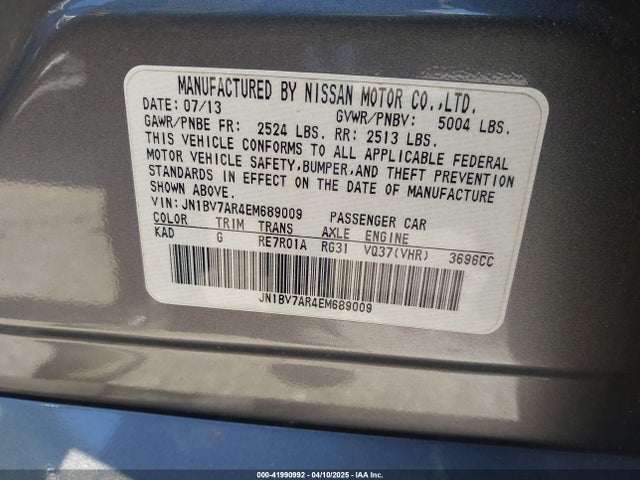 Infiniti Q50 Premium 2014 JN1BV7AR4EM689009 Image 9