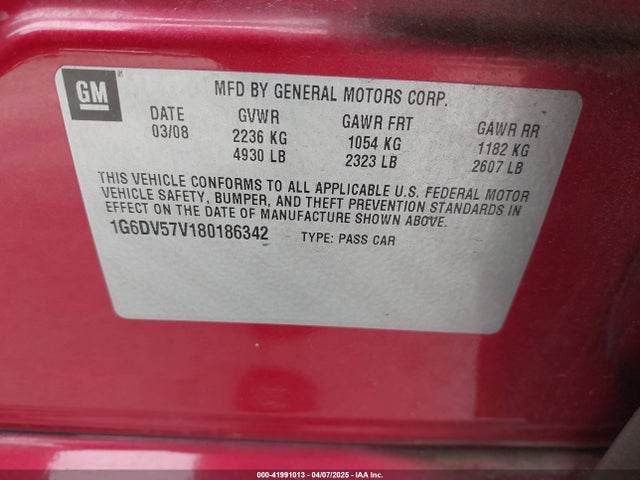 2008 CADILLAC CTS 1G6DV57V180186342 Photo 8